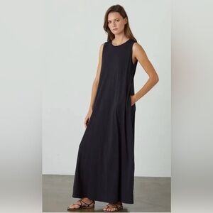 Velvet by Graham & Spencer/Anthro Tank Maxi Dress, Black, MEDIUM